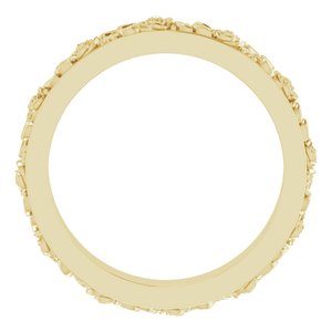 10K Yellow 2.7 mm  Floral Flat Band Size 5