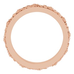 10K Rose 2.7 mm  Floral Flat Band Size 5