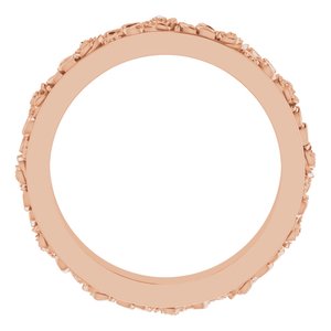 18K Rose 2.7 mm  Floral Flat Band Size 4