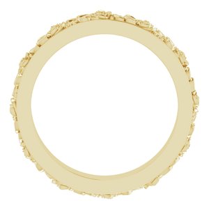 18K Yellow 2.7 mm  Floral Flat Band Size 4.5