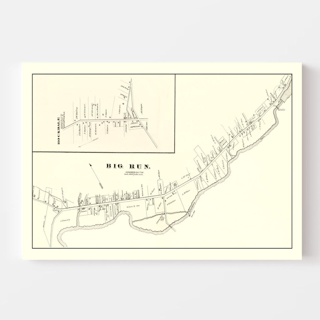 Vintage Map of Big Run, Pennsylvania 1878