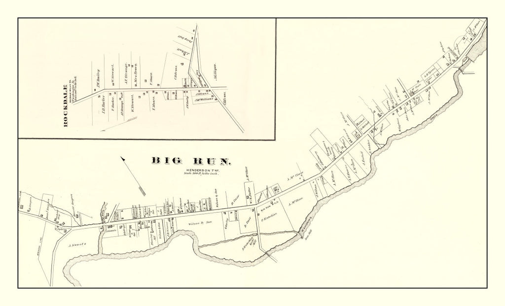 Vintage Map of Big Run, Pennsylvania 1878