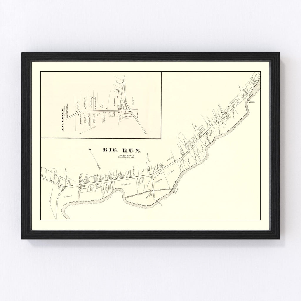 Vintage Map of Big Run, Pennsylvania 1878