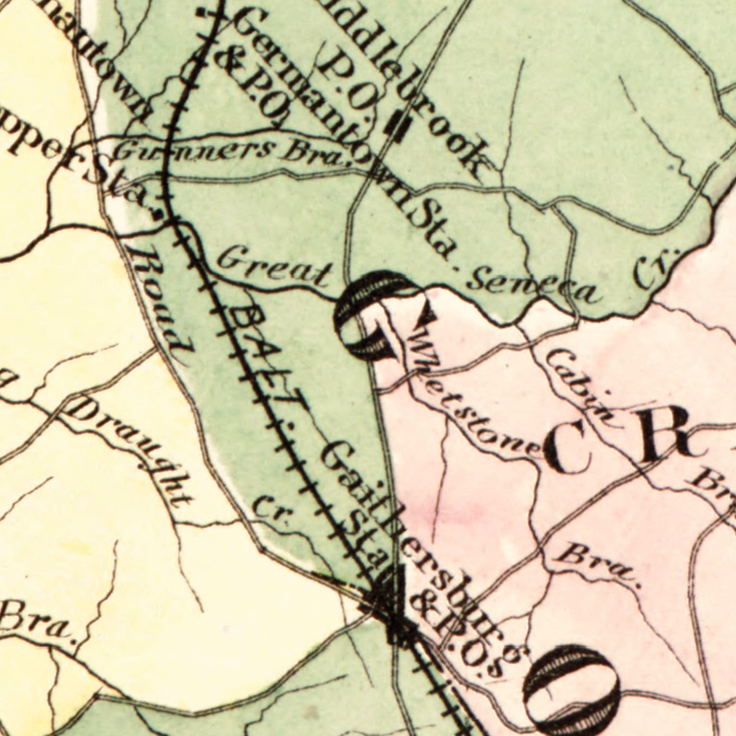 Vintage Map of Montgomery County, Washington DC 1879