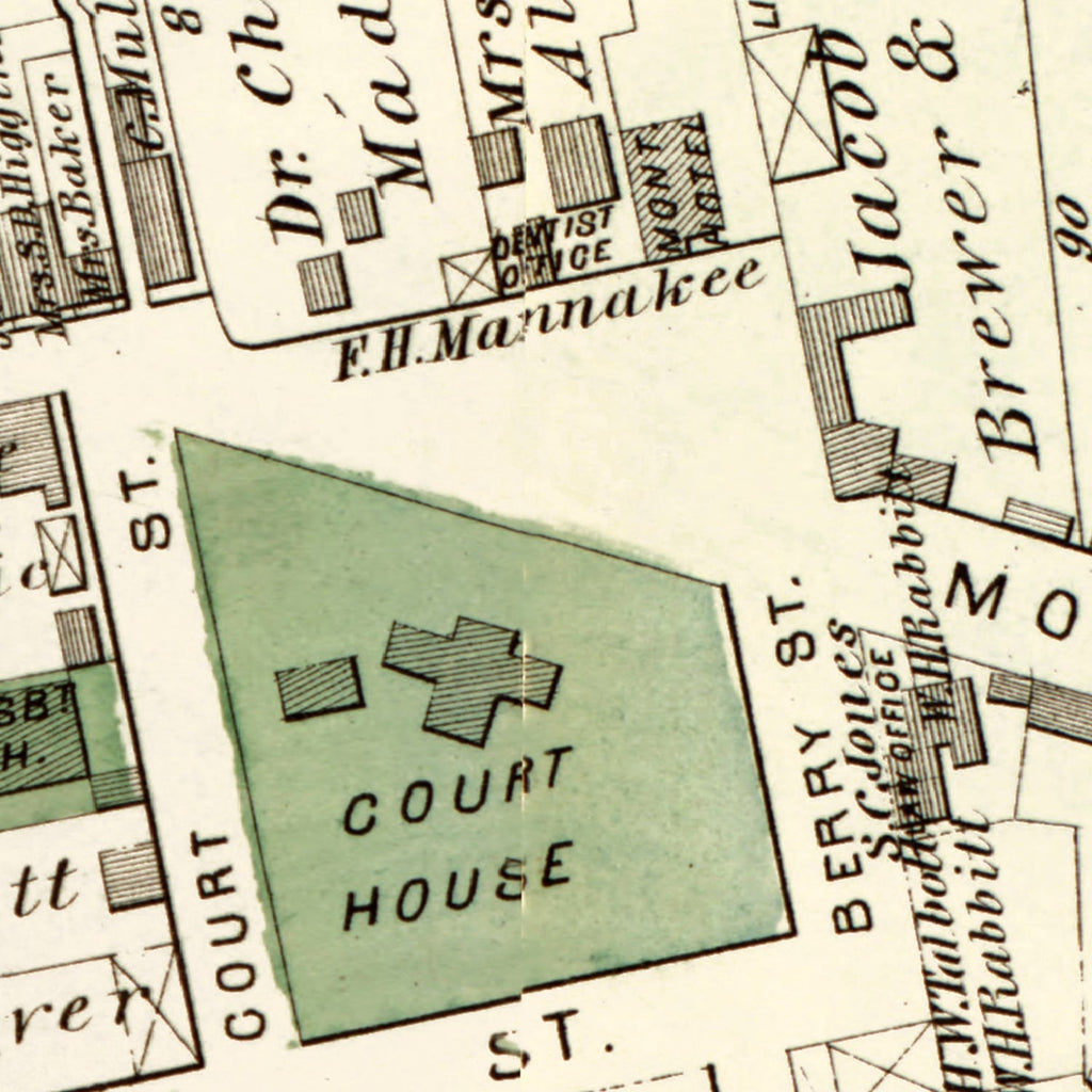 Vintage Map of Rockville, Maryland 1879
