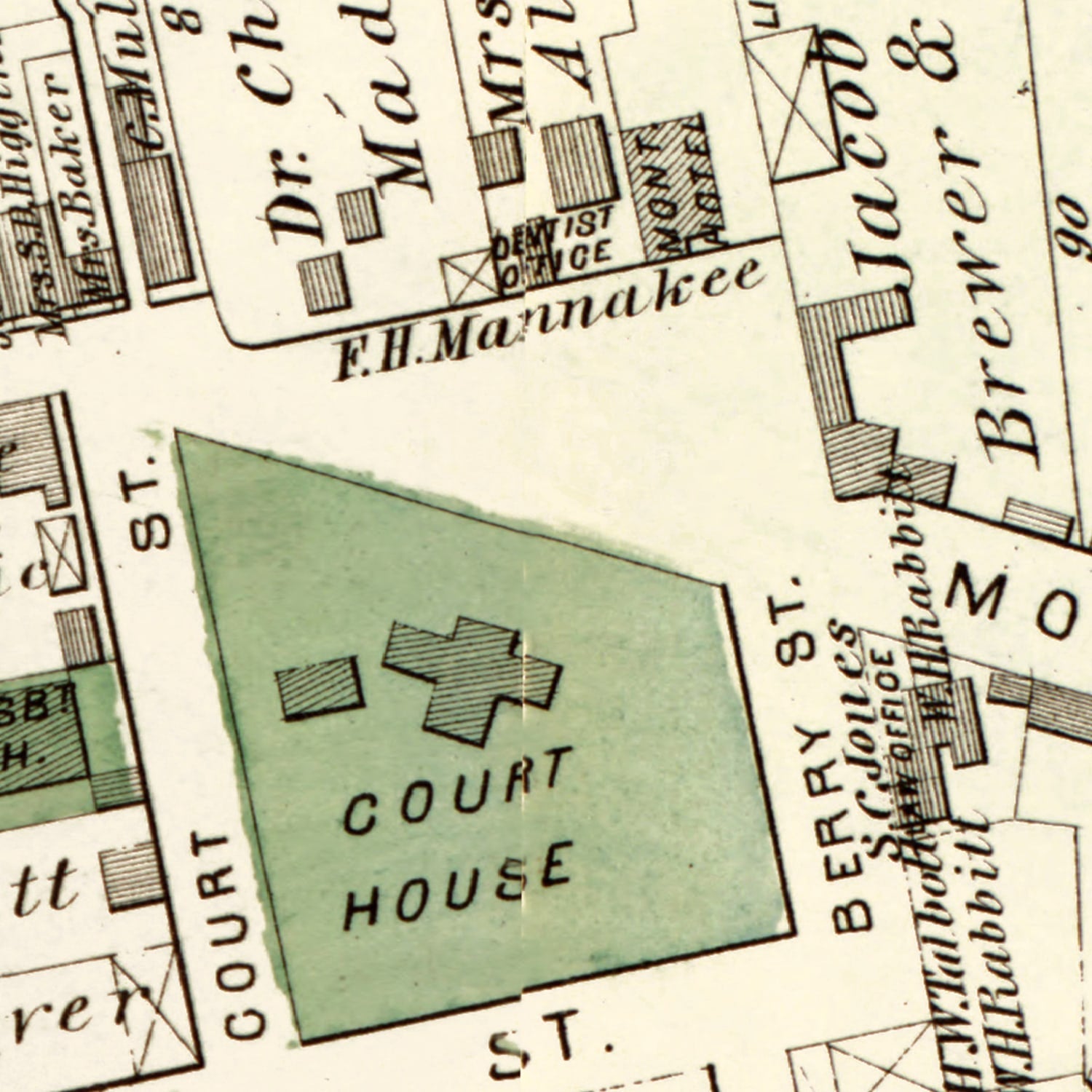 Vintage Map of Rockville, Maryland 1879