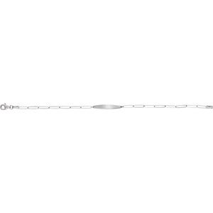 14K White Gold Engravable Curved Bar 7" Bracelet Mounting – image 2