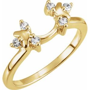 14K Yellow 1/8 CTW Natural Diamond Wrap-Style Ring Enhancer