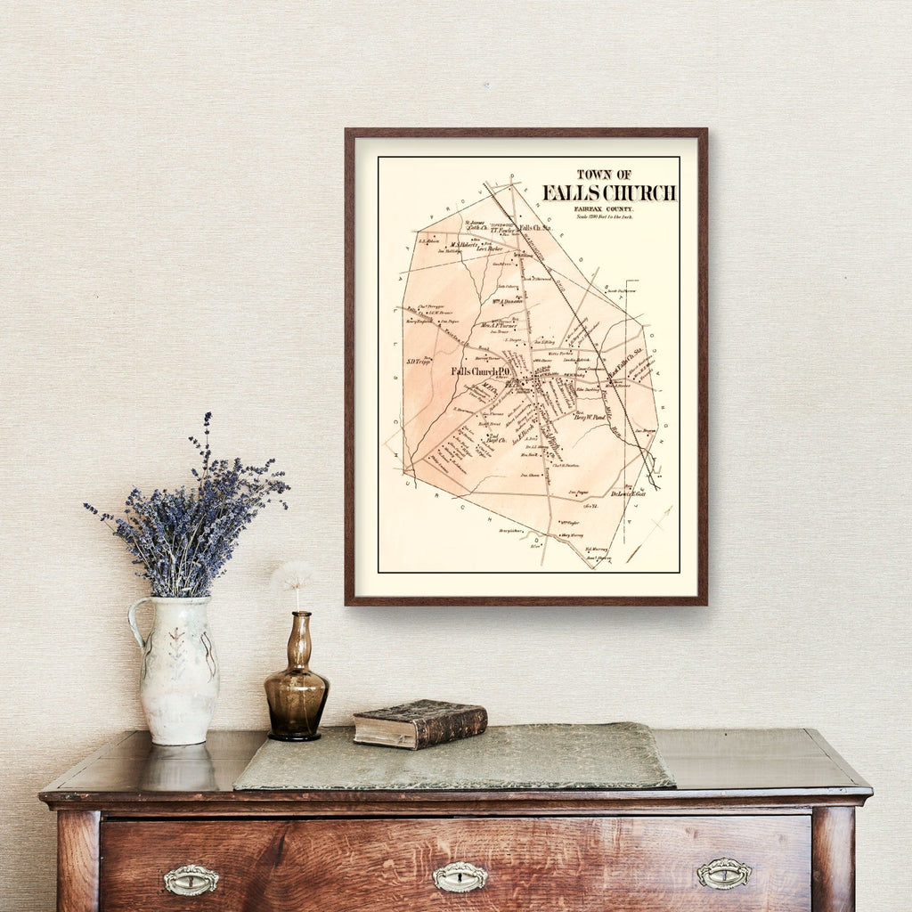 Vintage Map of Falls Church, Maryland 1879