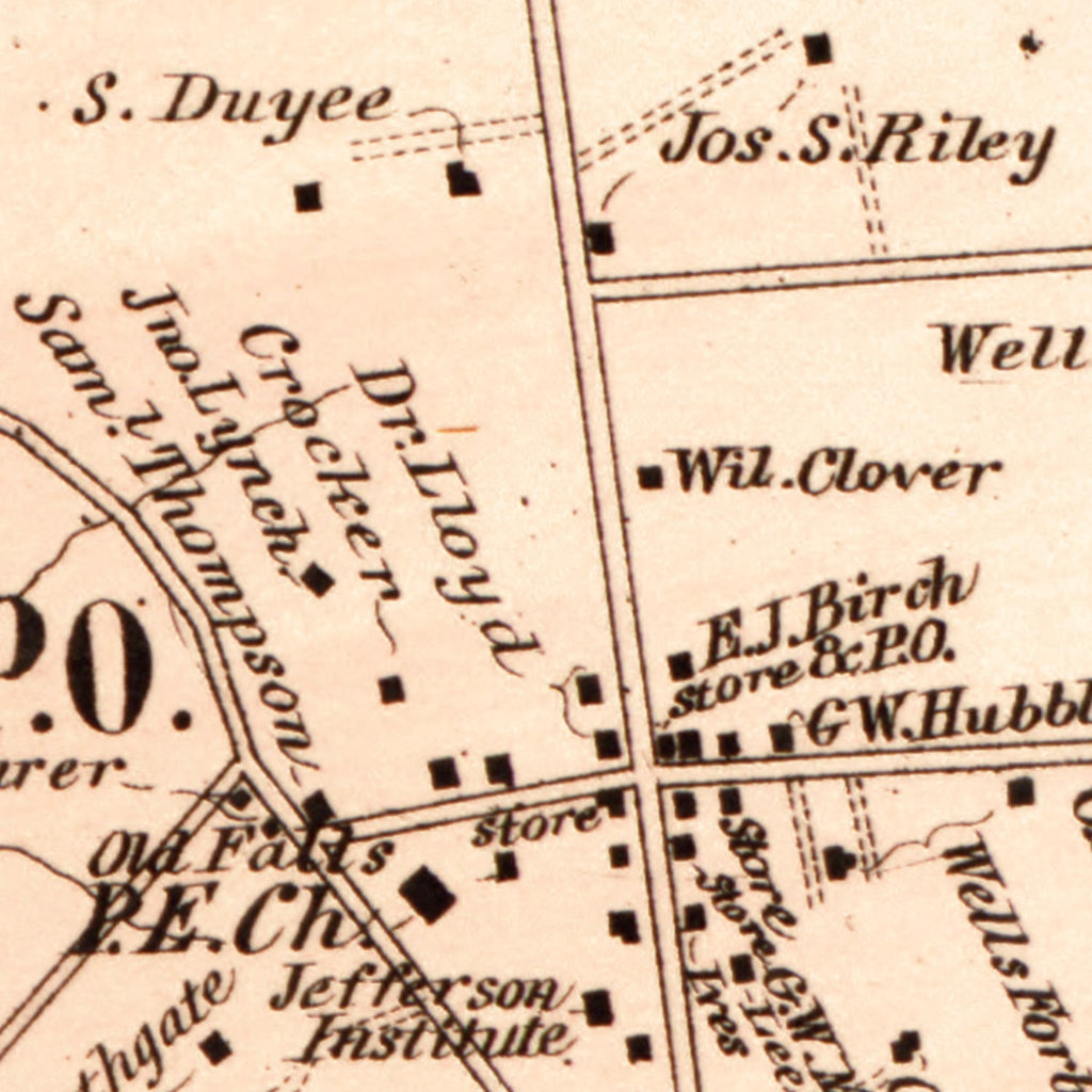 Vintage Map of Falls Church, Maryland 1879