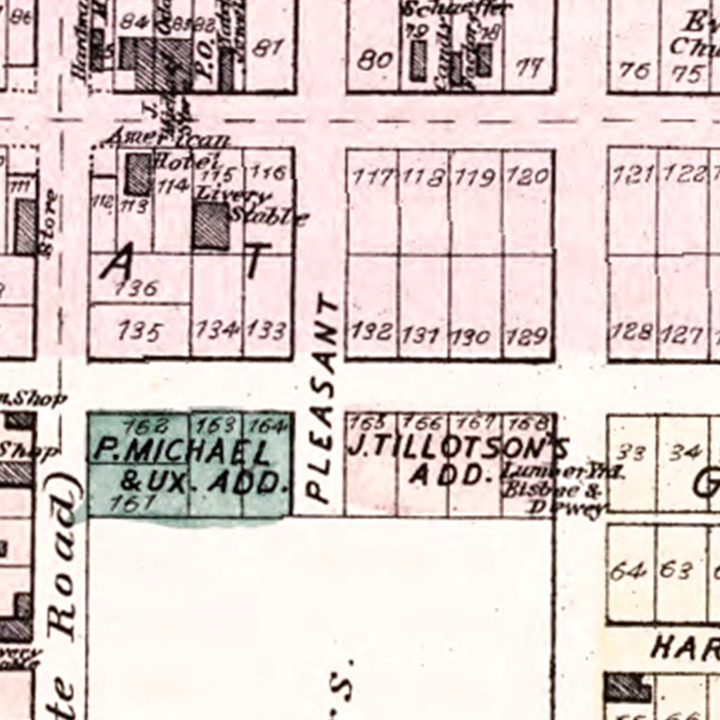 Vintage Map of Fremont, Indiana 1880