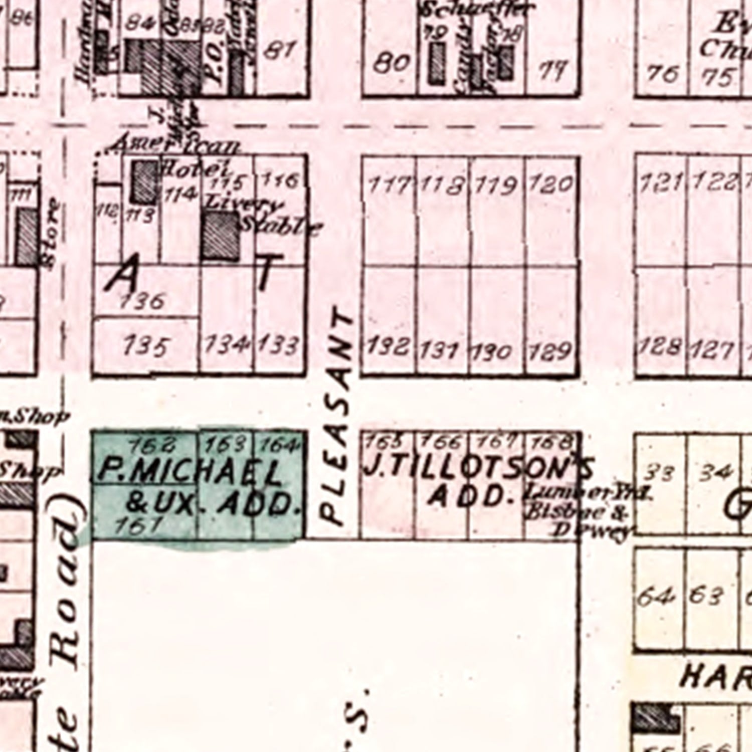 Vintage Map of Fremont, Indiana 1880
