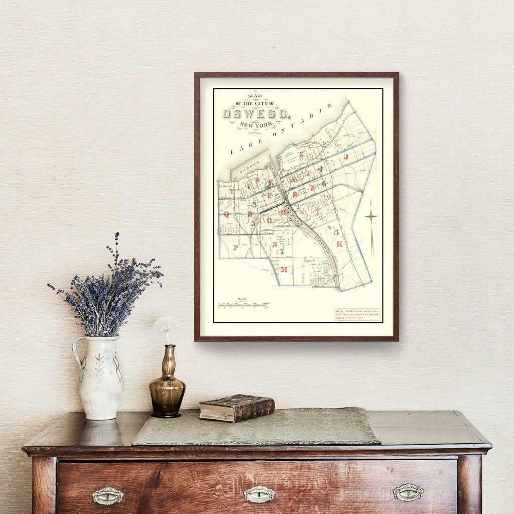 Vintage Map of Oswego, New York 1880