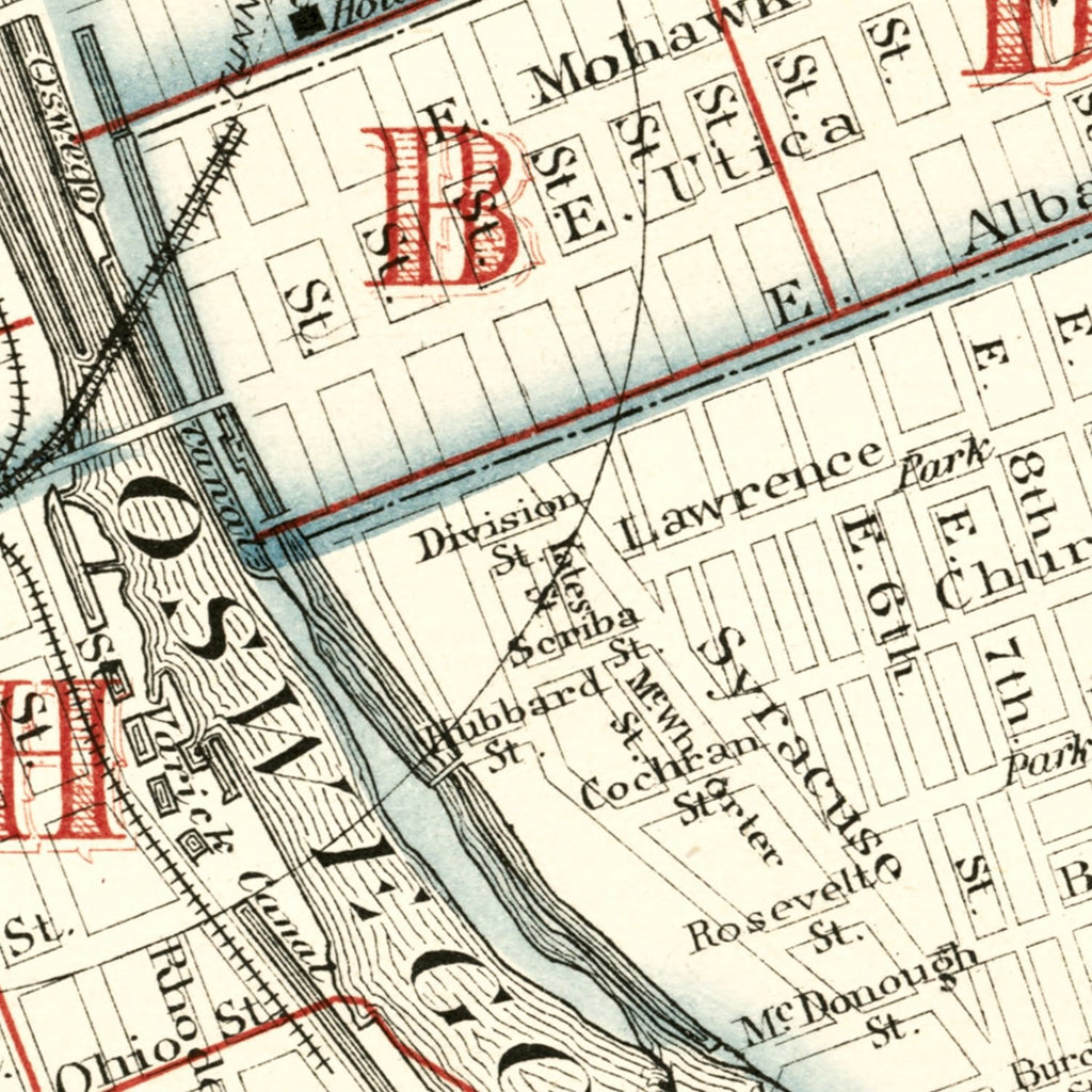 Vintage Map of Oswego, New York 1880