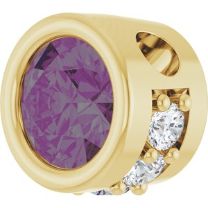14K Yellow Gold Lab-Grown Alexandrite & .07 CTW Natural Diamond Pendant