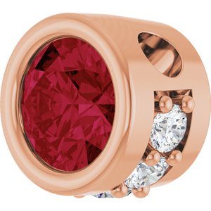 14K Rose Gold Lab-Grown Ruby & .07 CTW Natural Diamond Pendant