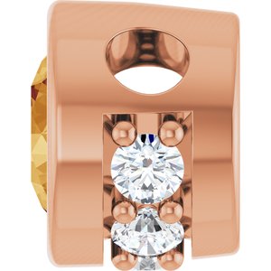 14K Rose Gold Natural Citrine & .07 CTW Natural Diamond Pendant