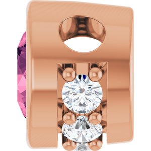 14K Rose Gold Natural Pink Tourmaline & .07 CTW Natural Diamond Pendant