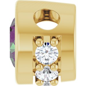 14K Yellow Gold Lab-Grown Alexandrite & .07 CTW Natural Diamond Pendant