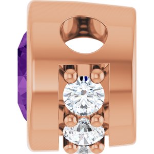 14K Rose Gold Natural Amethyst & .07 CTW Natural Diamond Pendant
