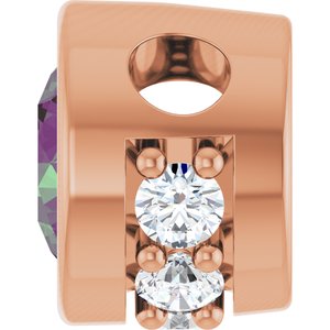 14K Rose Gold Lab-Grown Alexandrite & .07 CTW Natural Diamond Pendant