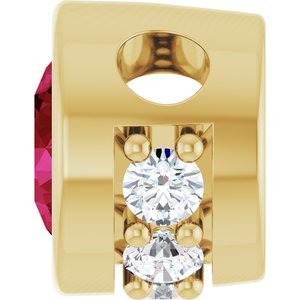 14K Yellow Gold Lab-Grown Ruby & .07 CTW Natural Diamond Pendant