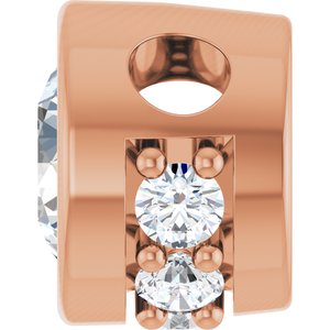 14K Rose Gold Natural White Sapphire & .07 CTW Natural Diamond Pendant