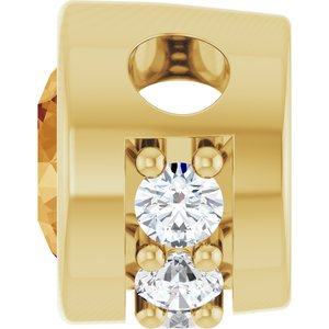 14K Yellow Gold Natural Citrine & .07 CTW Natural Diamond Pendant