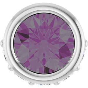 14K White Gold Lab-Grown Alexandrite & .07 CTW Natural Diamond Pendant