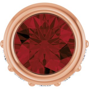14K Rose Gold Natural Mozambique Garnet & .07 CTW Natural Diamond Pendant