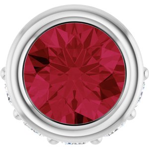 Sterling Silver Natural Ruby & .07 CTW Natural Diamond Pendant
