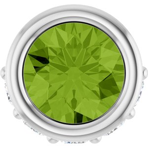 Platinum Natural Peridot & .07 CTW Natural Diamond Pendant