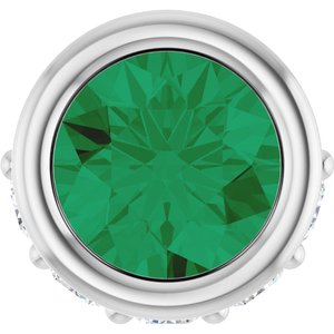 Platinum Lab-Grown Emerald & .07 CTW Natural Diamond Pendant