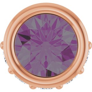 14K Rose Gold Lab-Grown Alexandrite & .07 CTW Natural Diamond Pendant