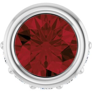 Platinum Natural Mozambique Garnet & .07 CTW Natural Diamond Pendant