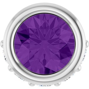 14K White Gold Natural Amethyst & .07 CTW Natural Diamond Pendant
