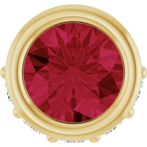 14K Yellow Gold Natural Ruby & .07 CTW Natural Diamond Pendant