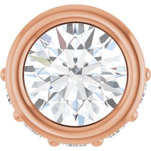 14K Rose Gold Natural White Sapphire & .07 CTW Natural Diamond Pendant