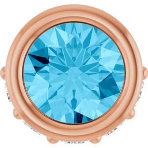 14K Rose Gold Natural Aquamarine & .07 CTW Natural Diamond Pendant