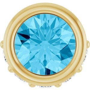 14K Yellow Gold Natural Aquamarine & .07 CTW Natural Diamond Pendant