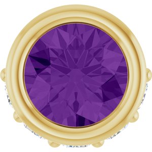 14K Yellow Gold Natural Amethyst & .07 CTW Natural Diamond Pendant