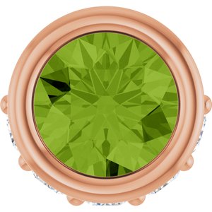 14K Rose Gold Natural Peridot & .07 CTW Natural Diamond Pendant