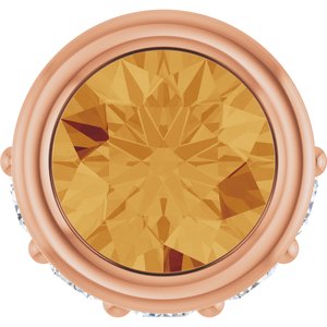 14K Rose Gold Natural Citrine & .07 CTW Natural Diamond Pendant