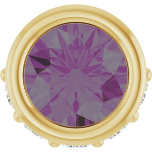 14K Yellow Gold Lab-Grown Alexandrite & .07 CTW Natural Diamond Pendant