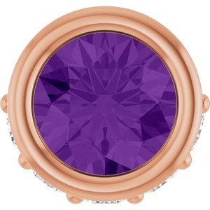 14K Rose Gold Natural Amethyst & .07 CTW Natural Diamond Pendant