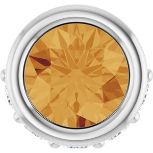 Platinum Natural Citrine & .07 CTW Natural Diamond Pendant