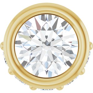 14K Yellow Gold Natural White Sapphire & .07 CTW Natural Diamond Pendant