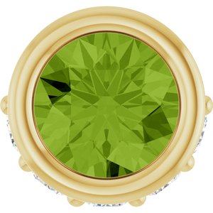 14K Yellow Gold Natural Peridot & .07 CTW Natural Diamond Pendant