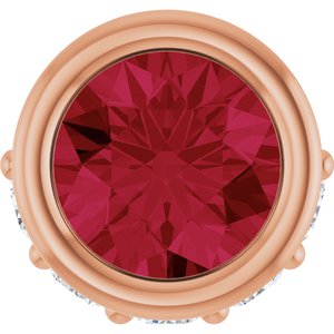 14K Rose Gold Natural Ruby & .07 CTW Natural Diamond Pendant