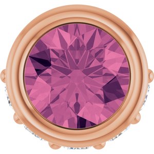 14K Rose Gold Natural Pink Tourmaline & .07 CTW Natural Diamond Pendant